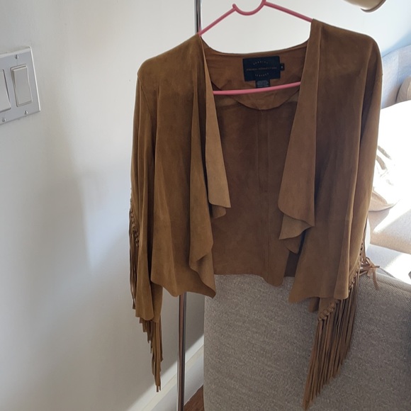 Honey 75fne real leather Suede Ls 20 Tan Jacket French connection - Picture 6 of 13
